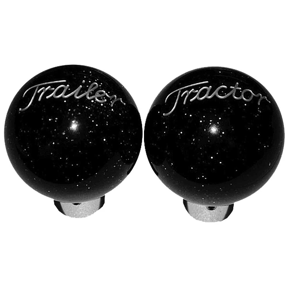 Engraved Black Glitter Tractor & Trailer Air Valve Knobs