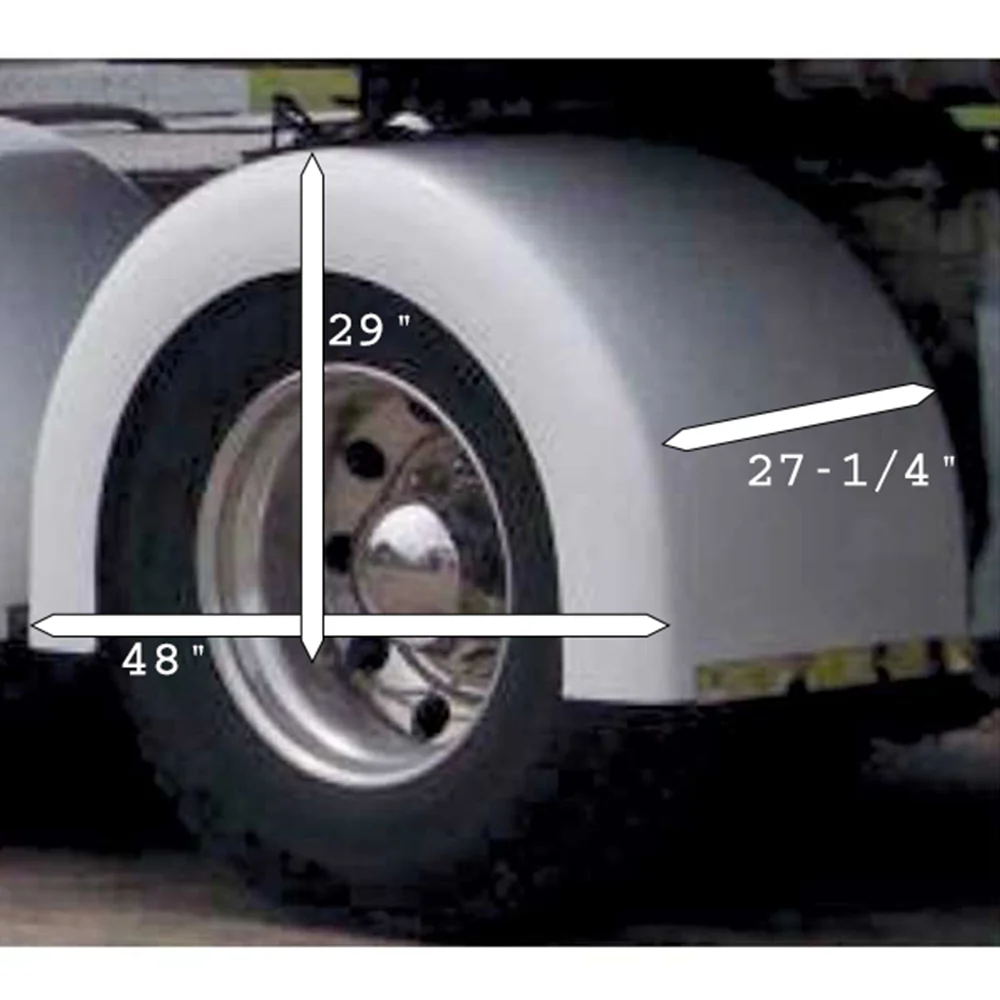 Fiberglass Standard Single Axle Rear Fenders - Image 2