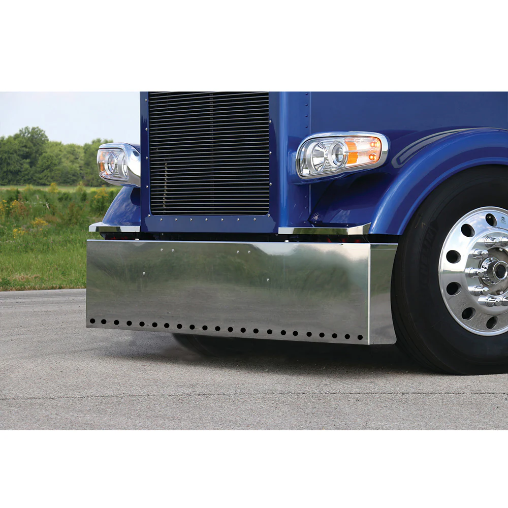 FL Classic 2004-2007 Stainless 18" Boxed Short Radius End Bumper with 3/4" Light Cutouts