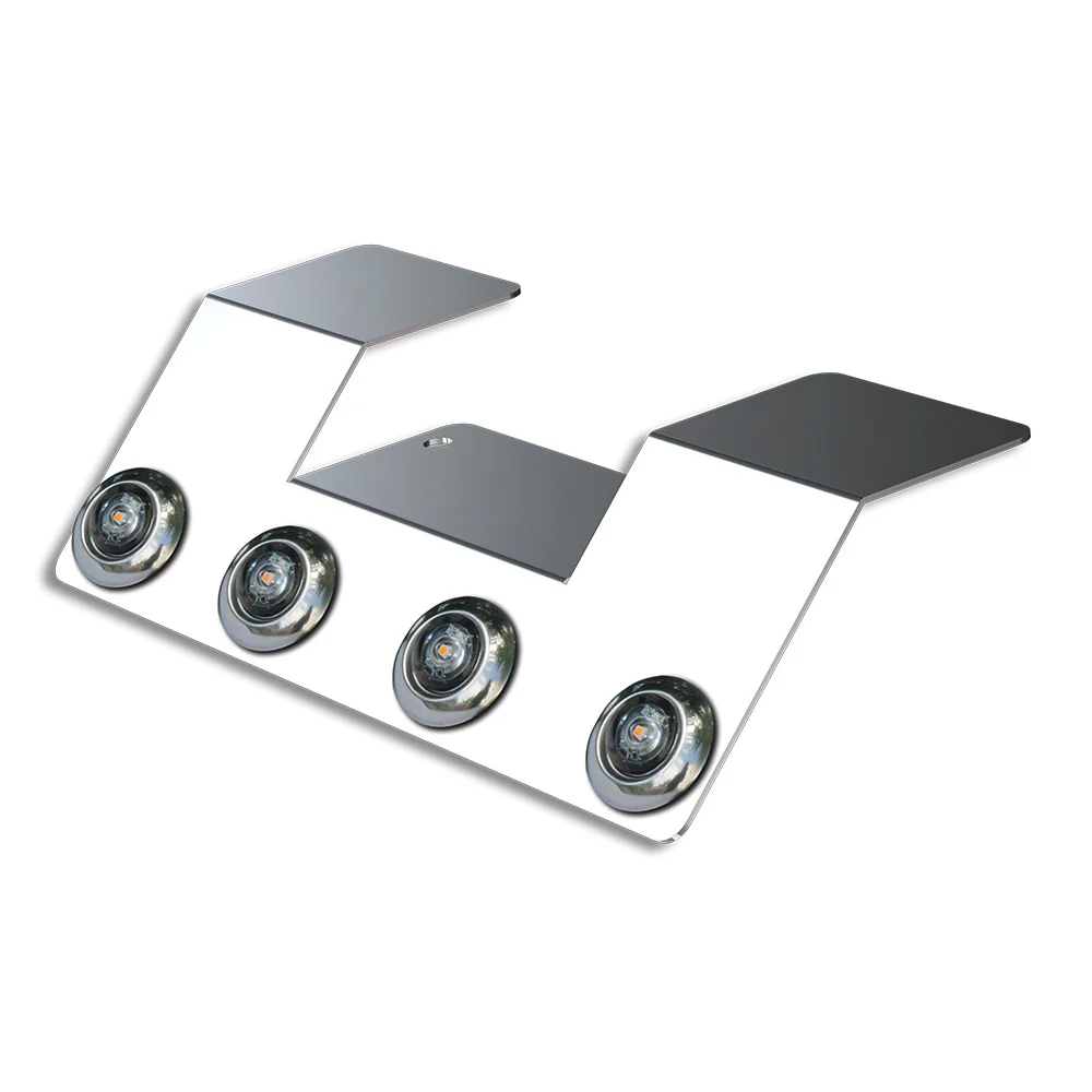 Four 3/4" Button Amber LED Light Underframe Nova Bracket - Image 4