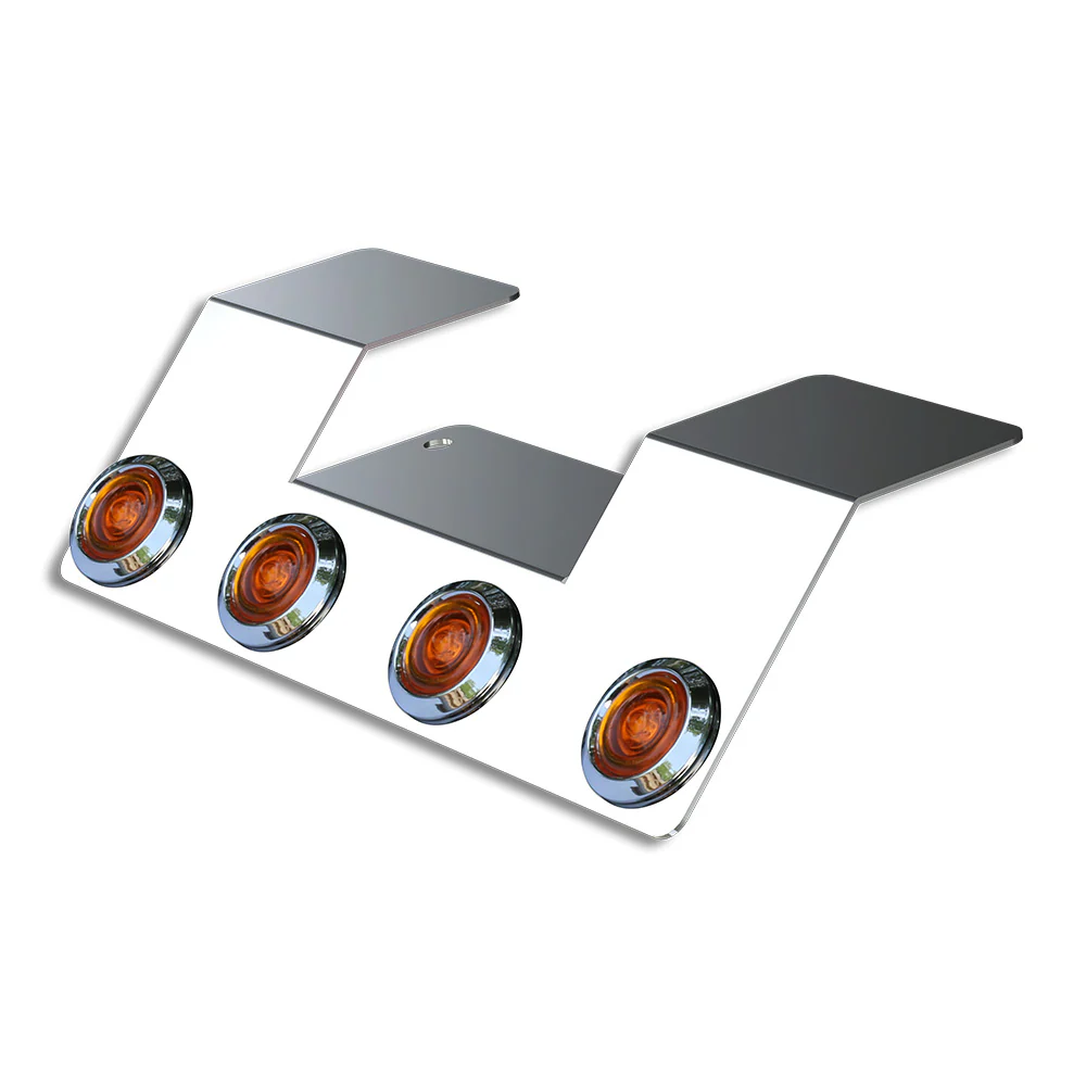 Four Bullseye Amber LED Light Underframe Nova Bracket