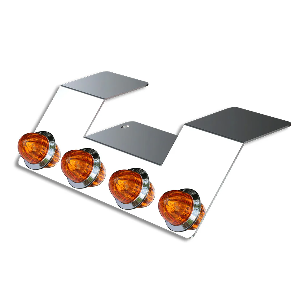 Four Mini Watermelon Hero Amber LED Light Underframe Nova Bracket