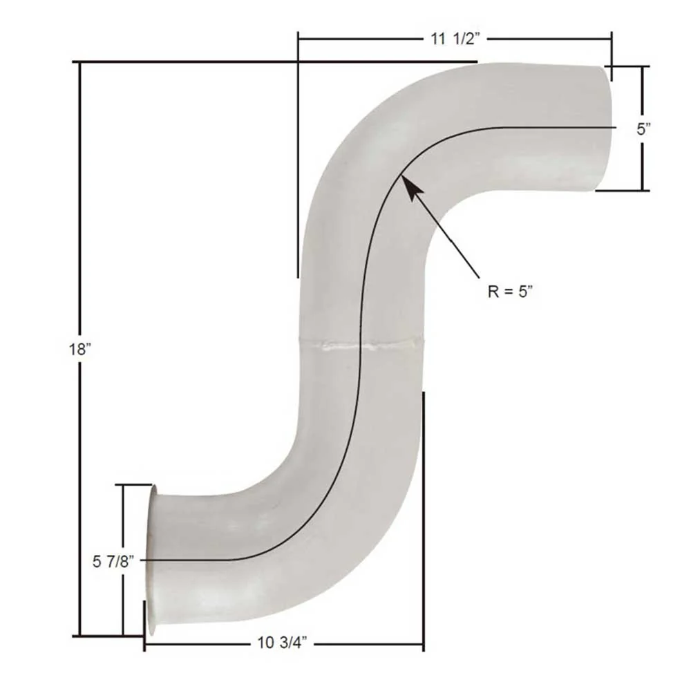 Freightliner 5"D x 10-3/4" x 11-1/2" Aluminized Elbow, OEM 04-17094-016 - Image 2