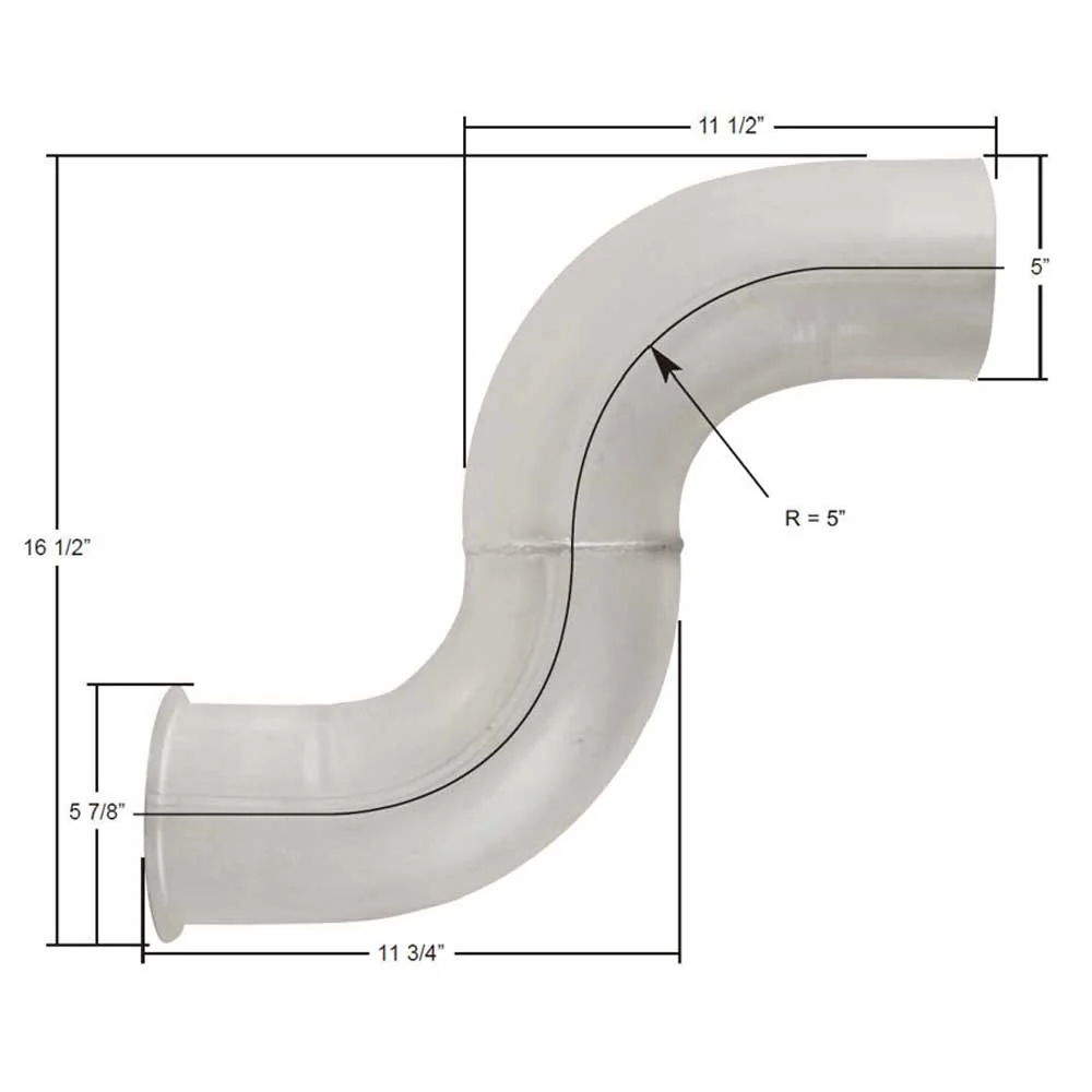 Freightliner 5"D x 11-3/4" x 11-1/2" Aluminized Elbow, OEM 04-17094-014 - Image 2