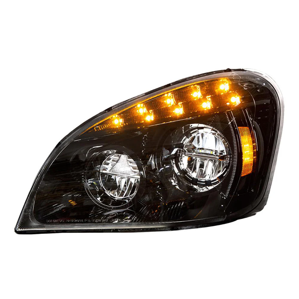 Freightliner Cascadia 2008-2017 Black Inner Housing Competition Series LED Headlight - Image 5