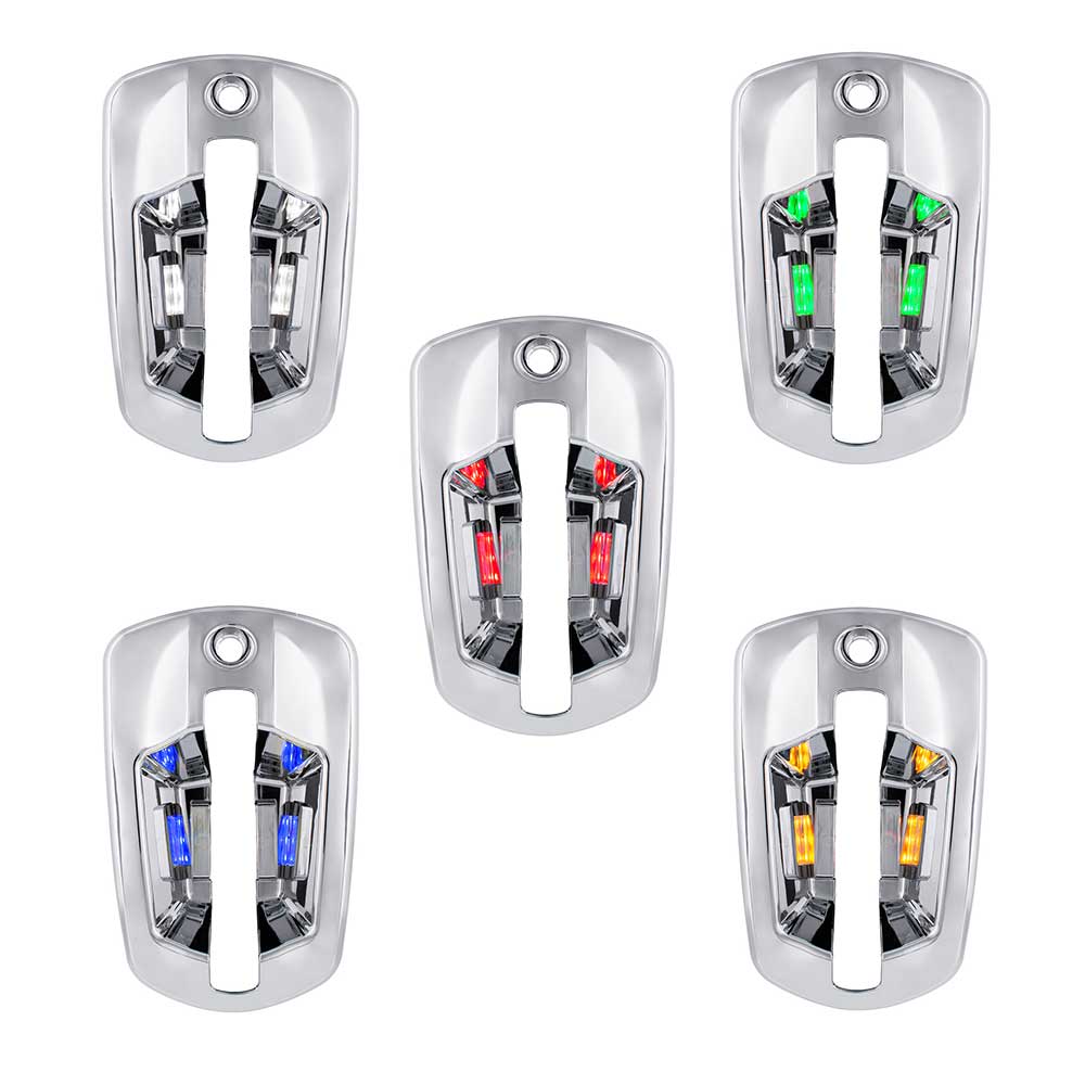 Freightliner Cascadia 2018+ Chrome 6 LED Door Handle Covers - Image 13