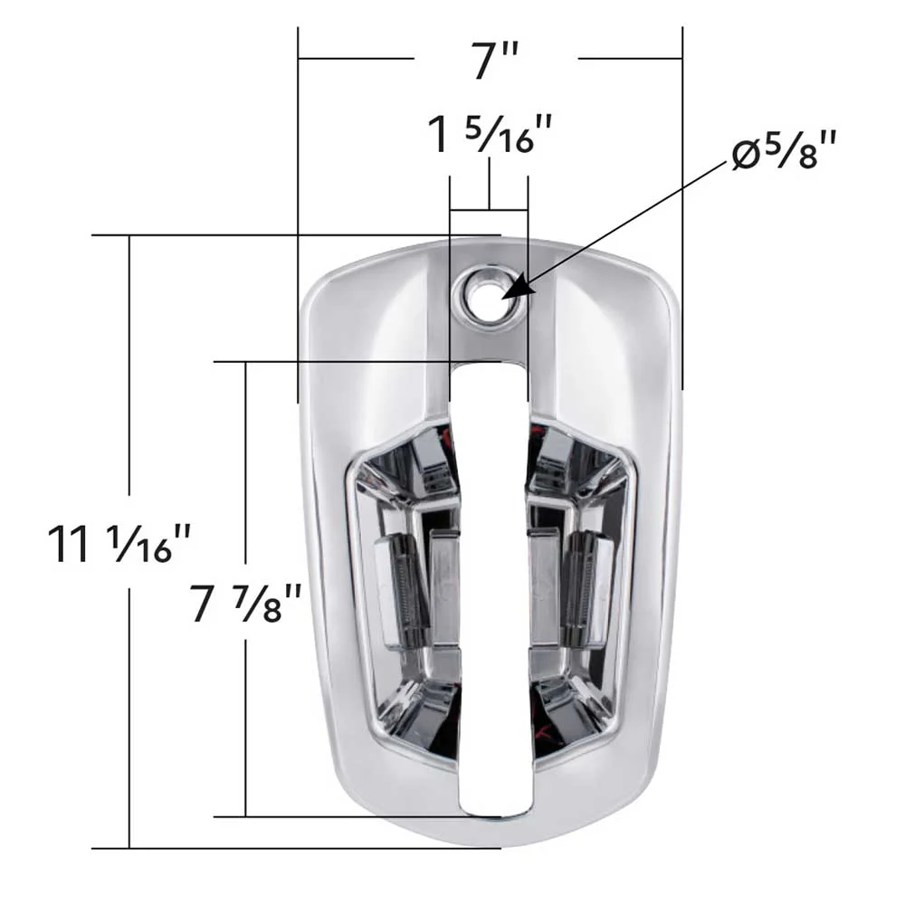 Freightliner Cascadia 2018+ Chrome 6 White LED Driver Side Door Handle Cover - Image 3