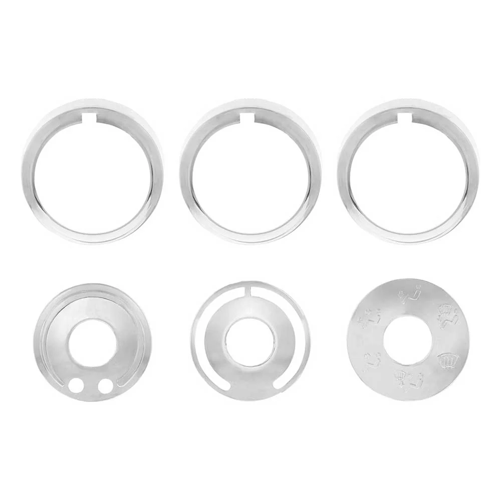 Freightliner Cascadia 2018+ Chrome A/C Control 6-Piece Dial Covers - Image 2