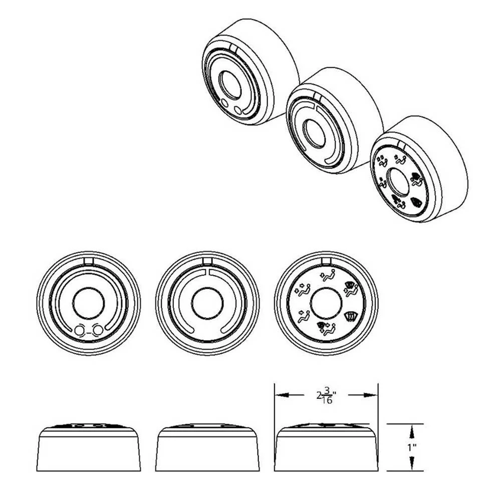 Freightliner Cascadia 2018+ Chrome A/C Control 6-Piece Dial Covers - Image 8