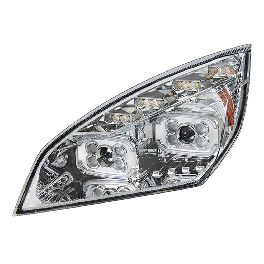 Freightliner Cascadia 2018+ Chrome Inner Housing High Power LED Projector Headlight with LED Sequential Turn and DRL - Image 3
