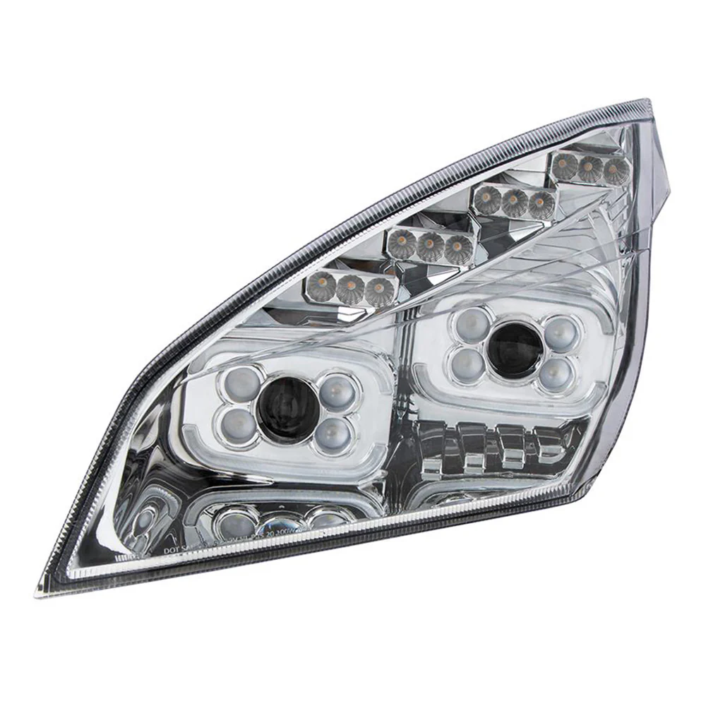 Freightliner Cascadia 2018+ Chrome Inner Housing High Power LED Projector Headlight with LED Sequential Turn and DRL - Image 5
