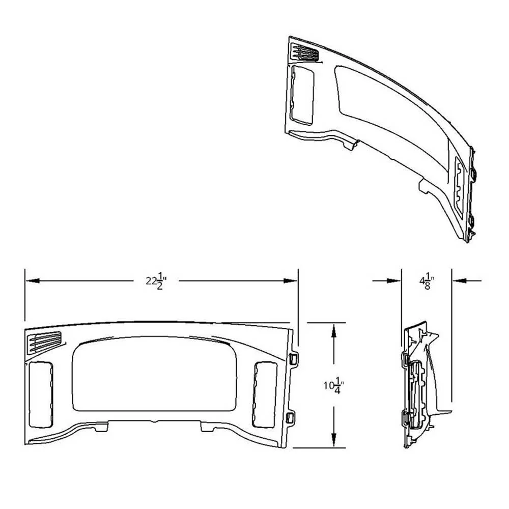 Freightliner Cascadia 2018+ Chrome Plastic Center Dash Instrument Bezel - Image 16