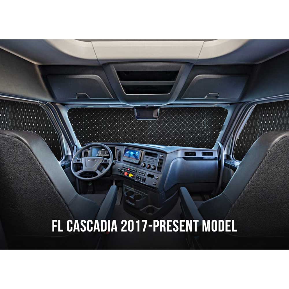 Freightliner Cascadia 2018+ With Large Sensor Sun Shields - 3 Piece Kit - Image 5