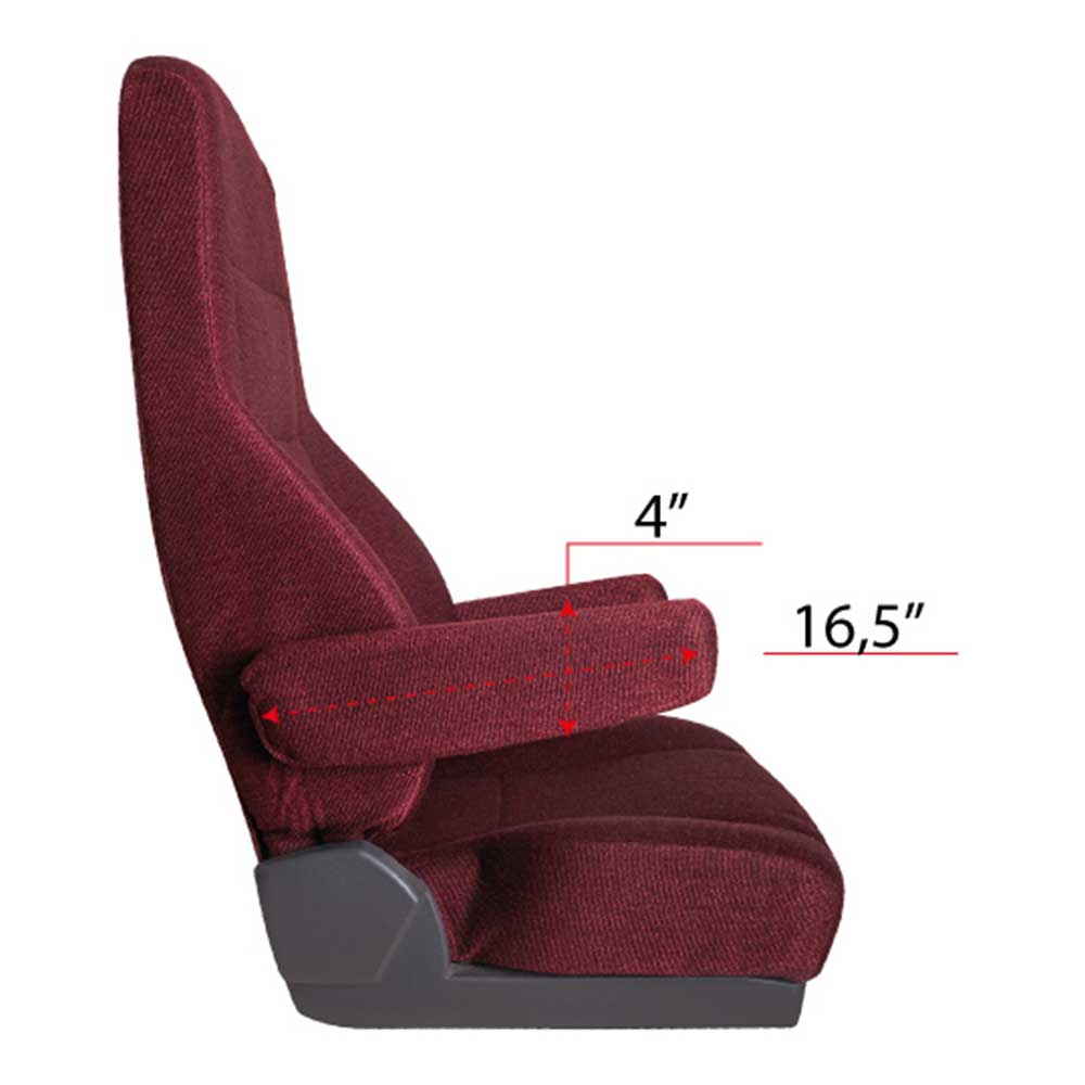 Freightliner Cascadia 33" High Back Black Cloth Armrest Covers - Image 3