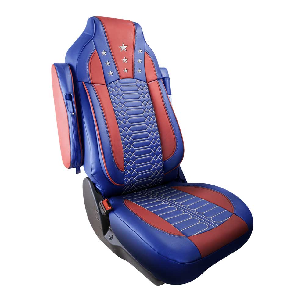 Freightliner Cascadia 33" High Back USA Flag Design Faux Leather Seat Covers