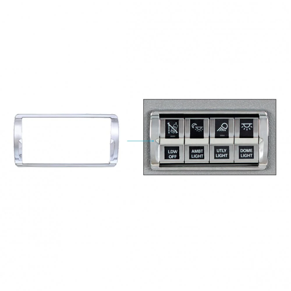 Freightliner Cascadia Chrome 4-Switch Dash Panel Trim - Image 3
