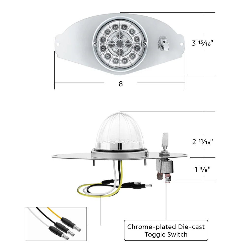 Freightliner Cascadia Double Fury Watermelon Above Door Dome SS Light Kit - Image 11
