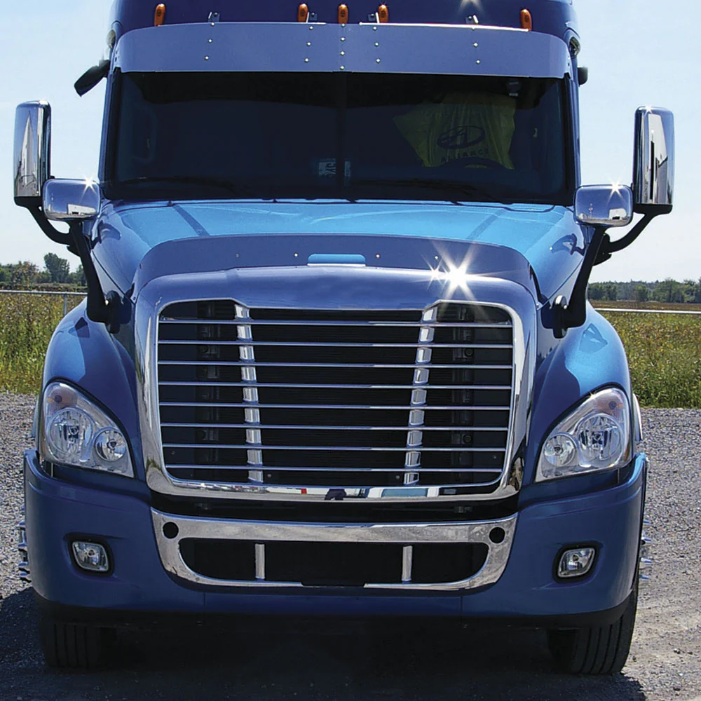 Freightliner Cascadia P3 Stainless Hood Shield Bug Deflector