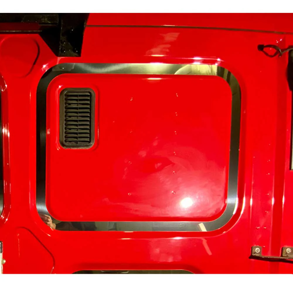 Freightliner Cascadia Stainless Steel Top Rear Square Indent Trim - Pair