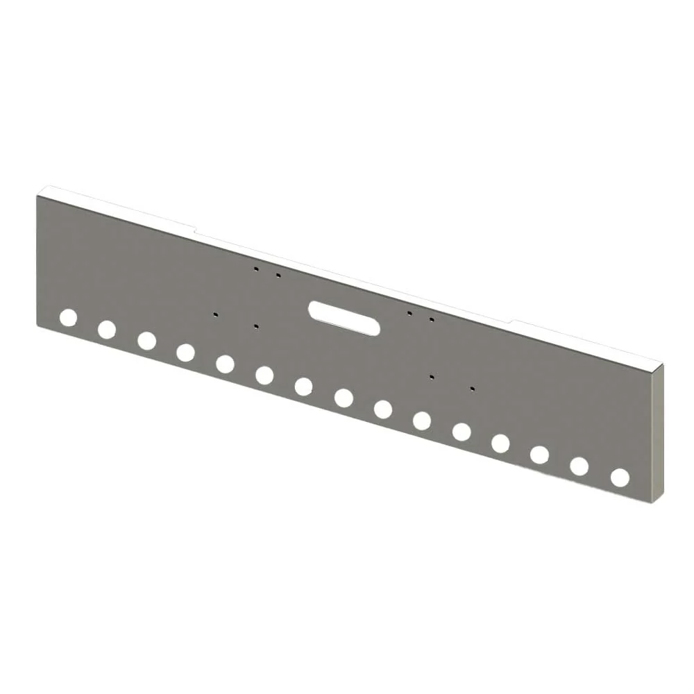 Freightliner Classic 1994 "“ 2003 18" Boxed End Chrome Plated Carbon Steel Bumper with 2" Light and Tow Holes