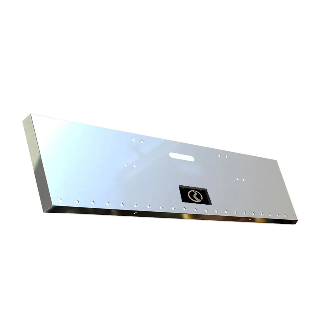 Freightliner Classic 2003 and Older 18" Stainless Steel Boxed End Bumper with Twenty-Two .75" Light Cutout, Tow Hole, Recessed Plate