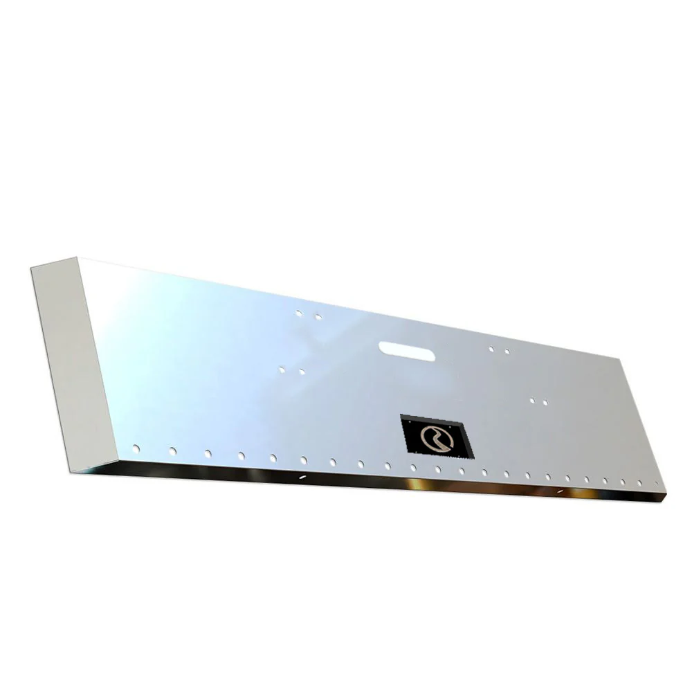 Freightliner Classic 2003 and Older 18" Stainless Steel Mitered End Bumper with Twenty-Two .75" Light Cutouts, Tow Hole, Recessed Plate