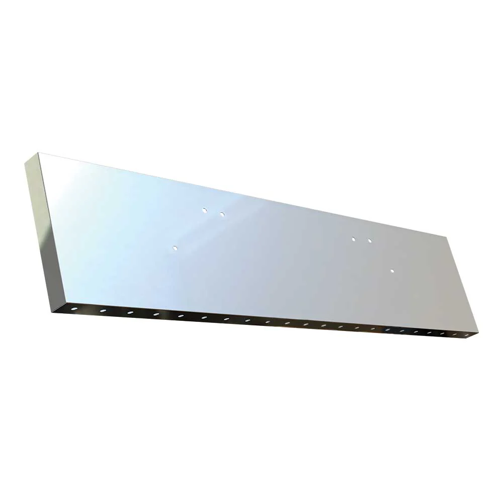 Freightliner Classic 2004-2007 20" Stainless Steel Boxed End Bumper with Twenty Two Underglow Light Cutouts