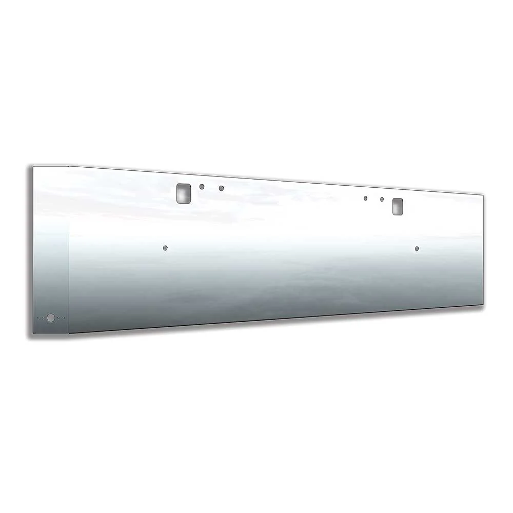 Freightliner Classic 2004-2007 20" Stainless Steel Mitered End Bumper with tow hitch and Two 4" Watermelon Light Cutouts