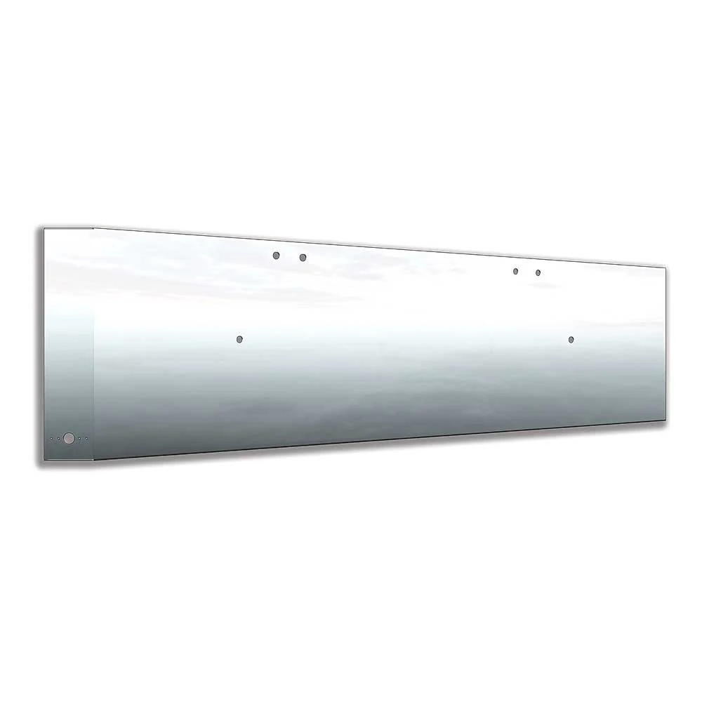Freightliner Classic 2004-2007 20" Stainless Steel Mitered End Bumper with Two 4" Watermelon Light Cutouts