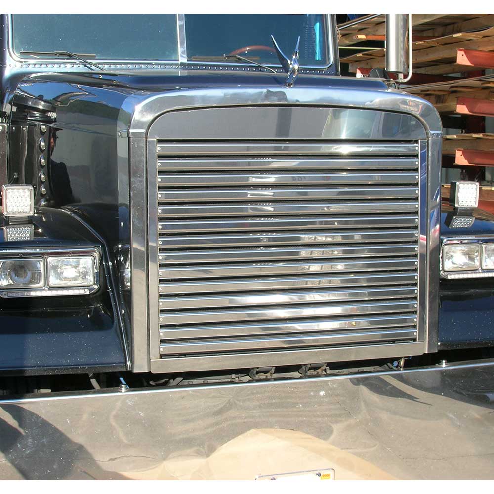 Freightliner Classic, XL, FLD120 Stainless Steel Hood Grill with 13 Horizontal Bars - Image 2