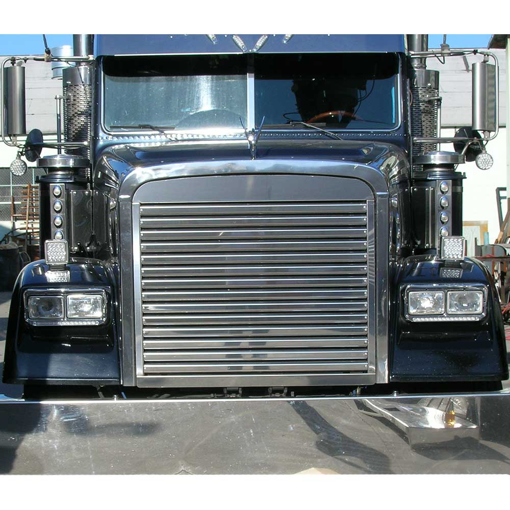 Freightliner Classic, XL, FLD120 Stainless Steel Hood Grill with 13 Horizontal Bars - Image 3