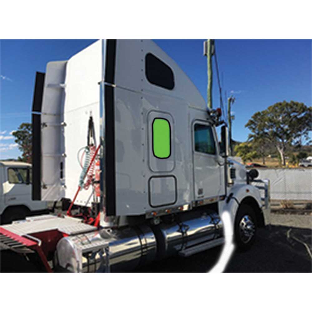 Freightliner Coronado 122, 132 2020 and newer ZenEclipse Escape Door Window Cover - Black - Image 2