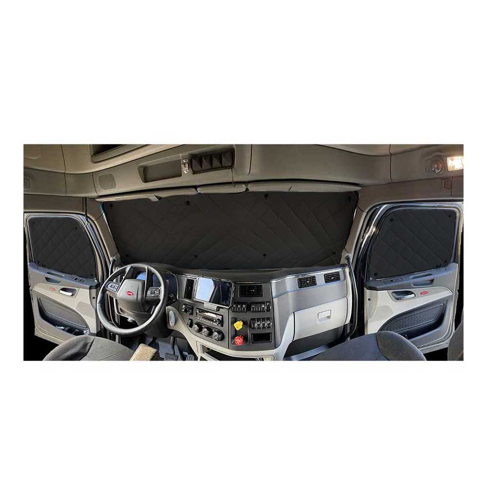Freightliner FL112, FL50, FL60, FL70, FL80, FL90, FL100 ZenEclipse Blackout Window Covers with Vent - Black