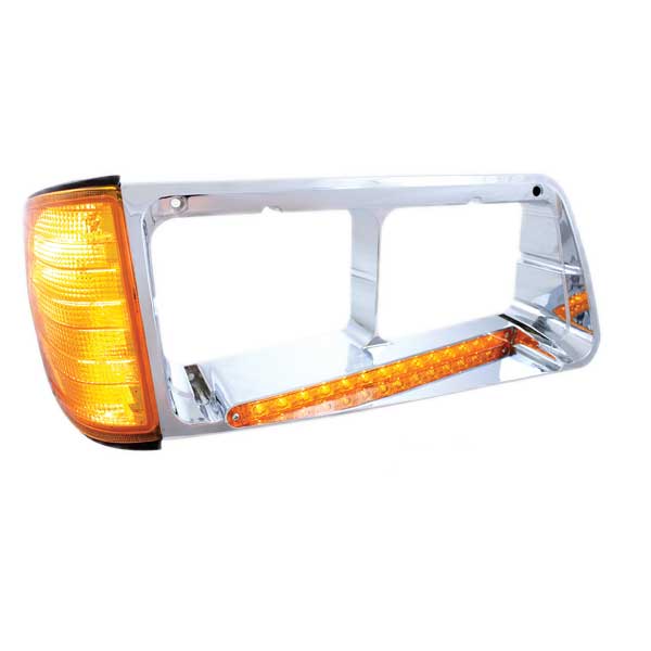 Freightliner FLD Headlight Bezel with Turn Signal and LED