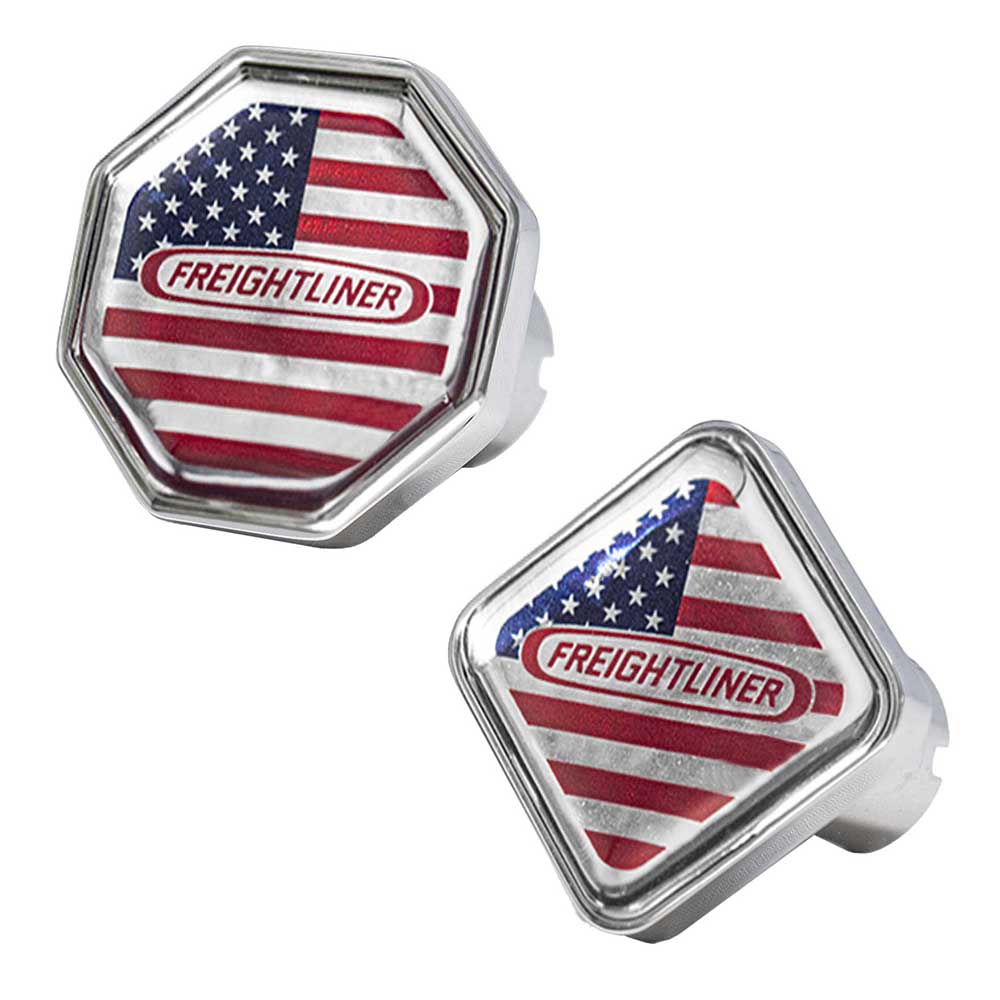 Freightliner Logo on USA Flag Tractor and Trailer Air Valve Knobs