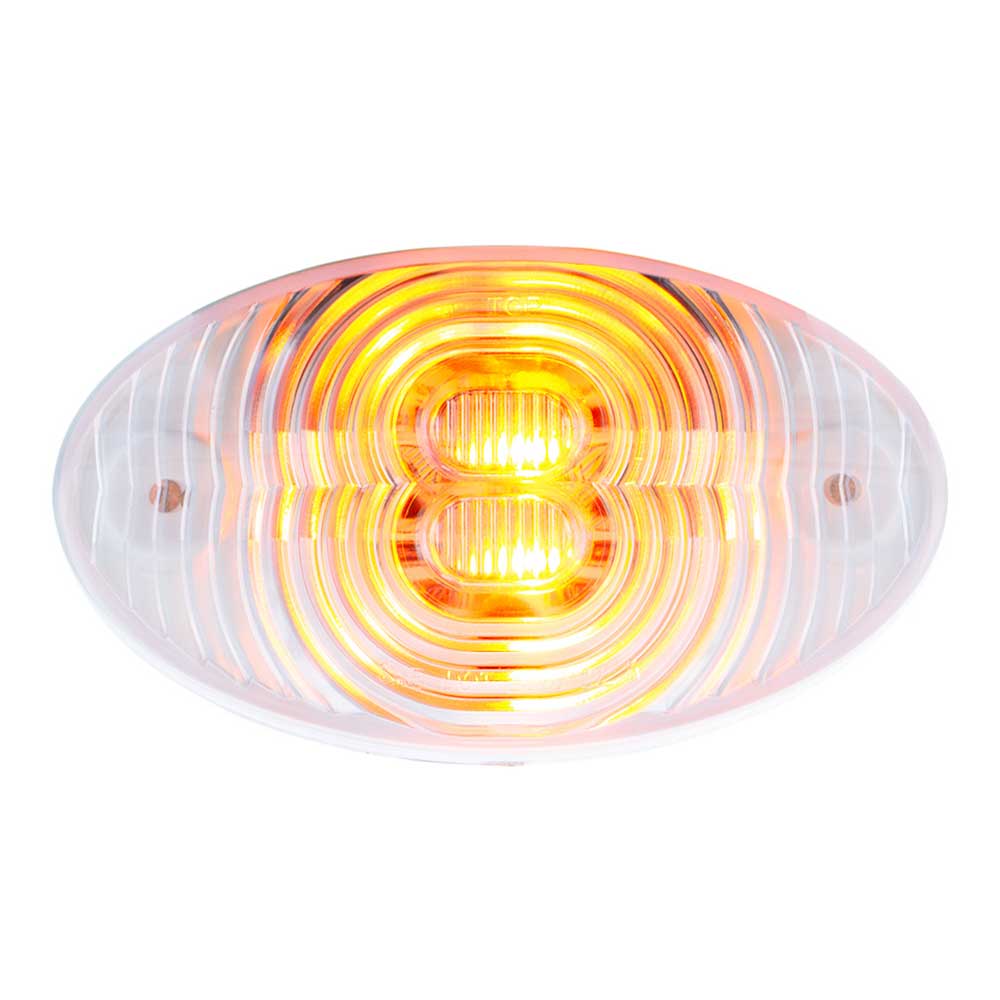 Freightliner M2 Amber 4 LED Fender Turn Signal Light with Clear Lens