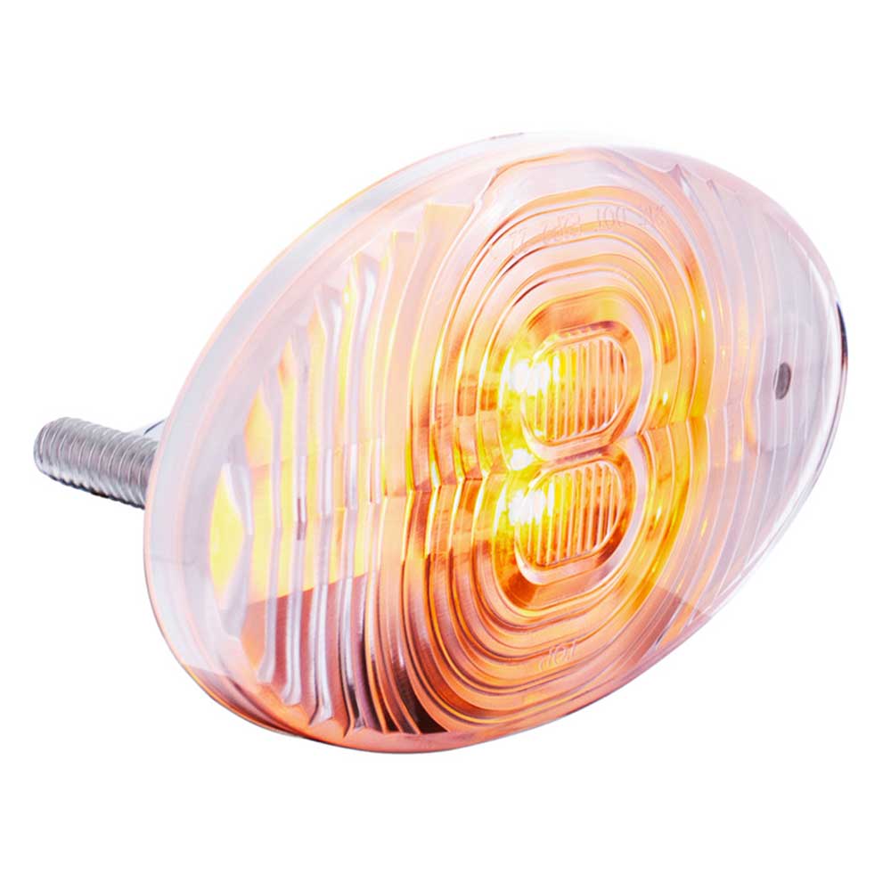 Freightliner M2 Amber 4 LED Fender Turn Signal Light with Clear Lens - Image 3