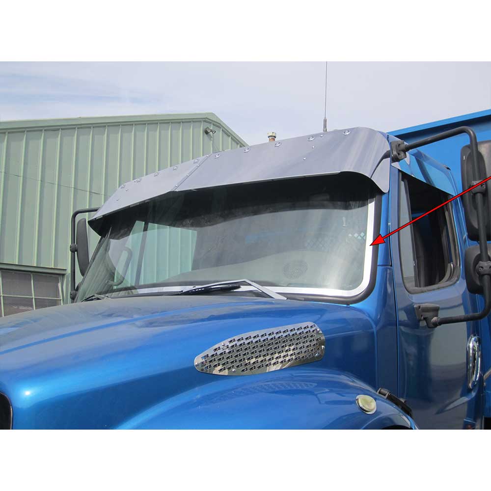 Freightliner M2 Business Class Stainless Steel Windshield Trim - Image 3