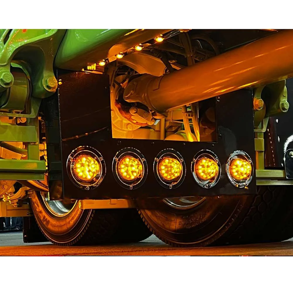 Front Drive Axle Filler SS Panel with Five 4" Light Holes on Front, Four 4" Light Holes on Rear - Image 2