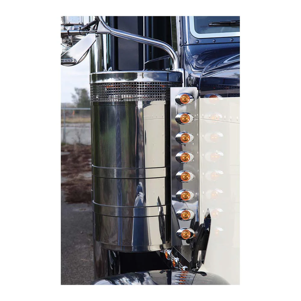 Front Peterbilt Air Cleaner Light Bars with Hero H3 LED Lights