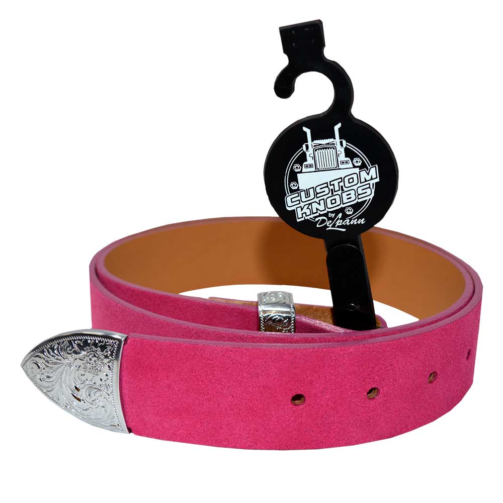 Fushia Suede Leather Belt - Image 2
