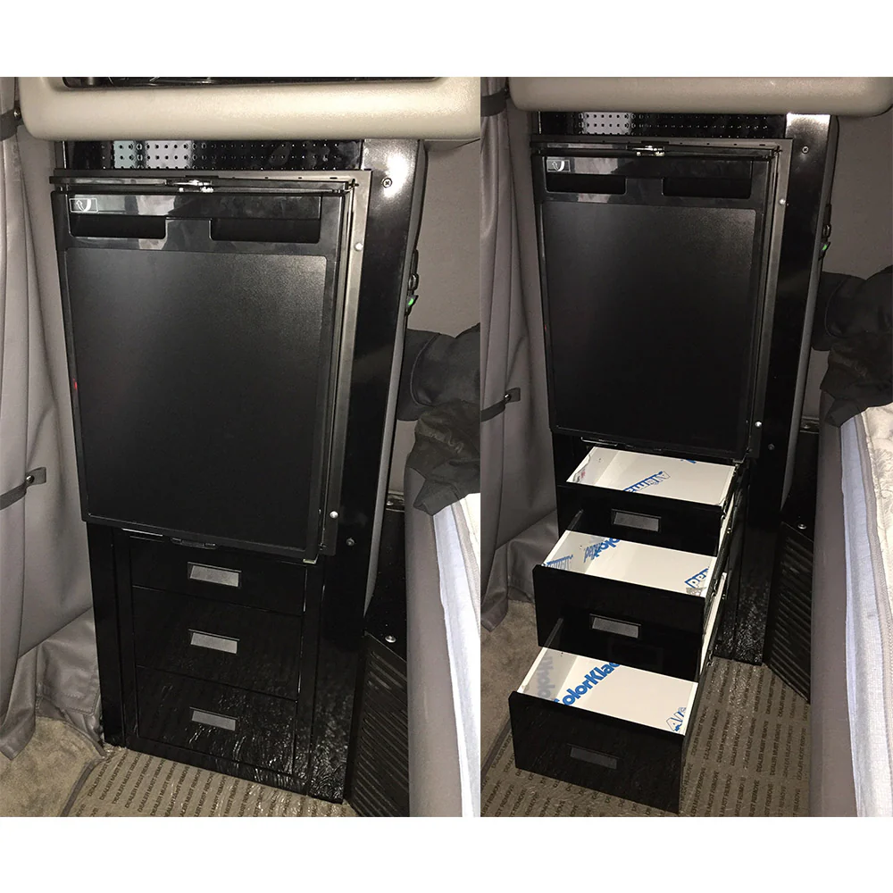 Gloss Black Refrigerator Kit for Peterbilt 379, 386, 389