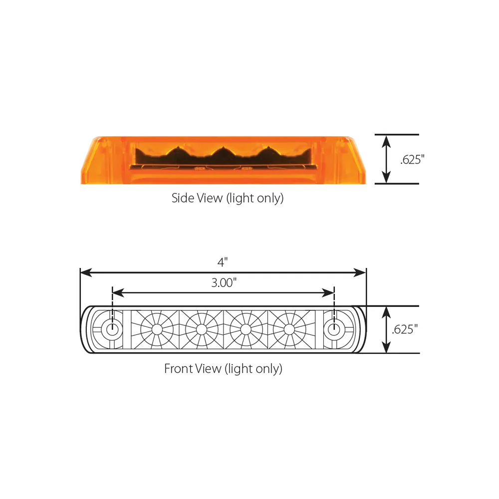 Green 4" Surface Mount Marker Light with Notched Bezel - Image 3