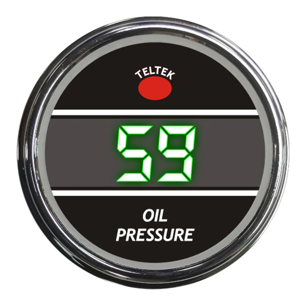 Green Oil Pressure Teltek Smart Gauge for Peterbilt 2006 and newer
