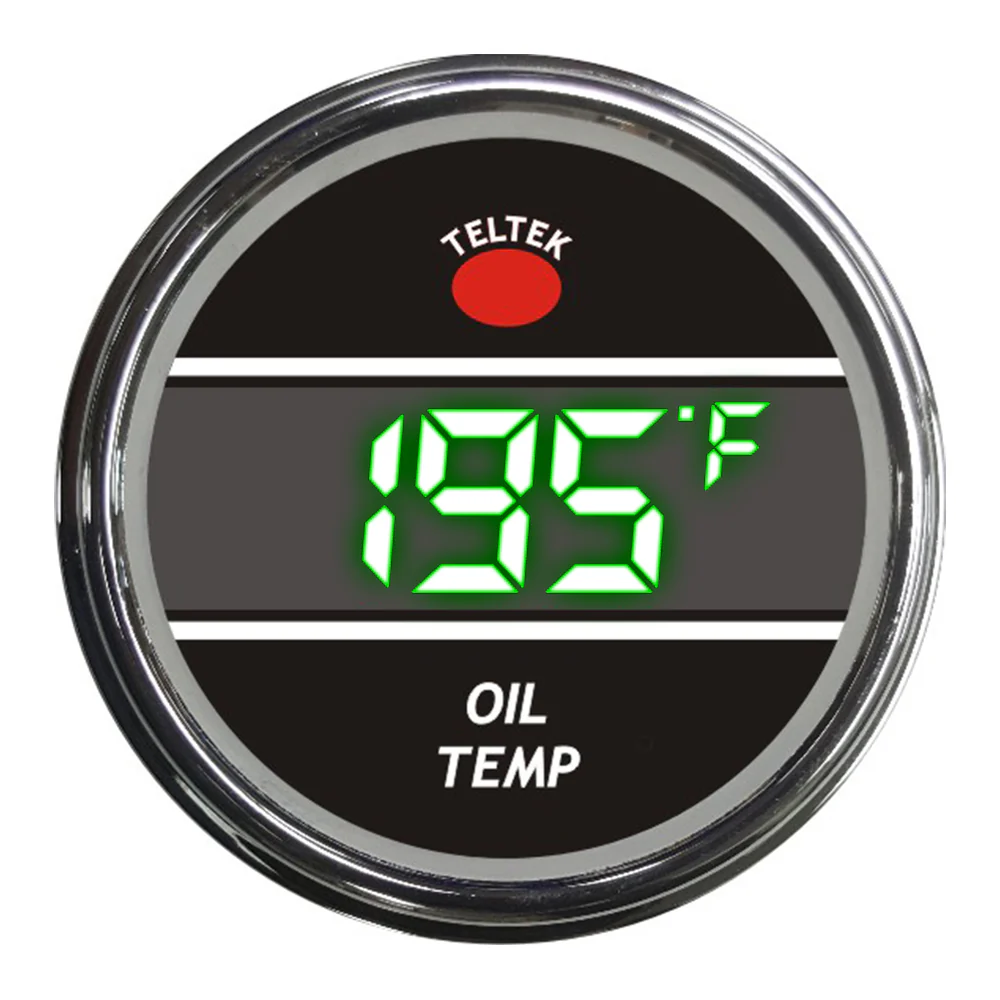 Green Oil Temperature Teltek Smart Gauge for Peterbilt 2006 and newer