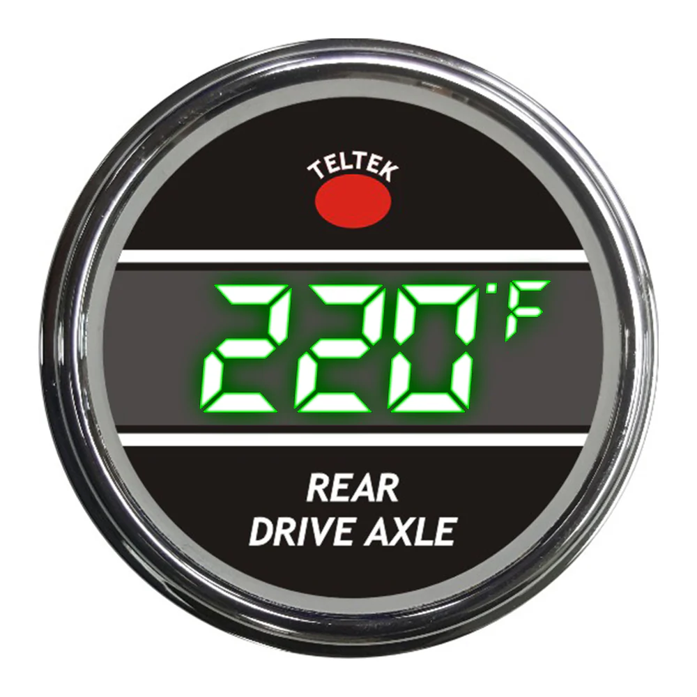 Green Rear Drive Axle Temperature Teltek Smart Gauge for Kenworth 2006 and newer