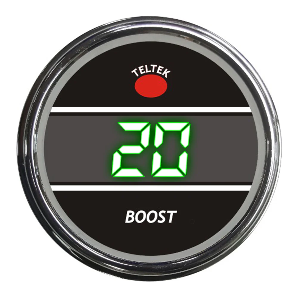 Green Turbo Boost Teltek Smart Gauge for Kenworth 2006 and newer