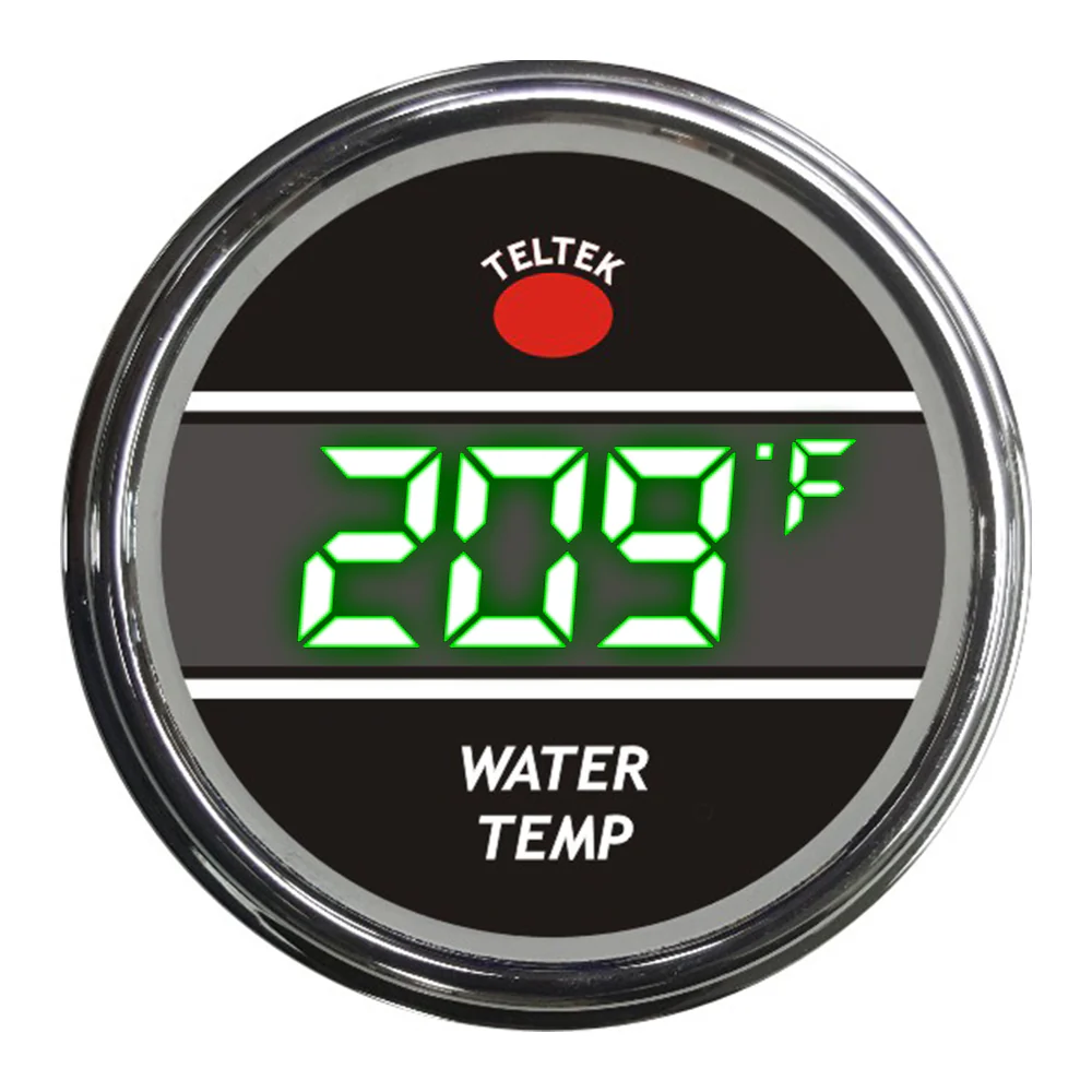 Green Water Temperature Teltek Smart Gauge for Peterbilt 2006 and newer