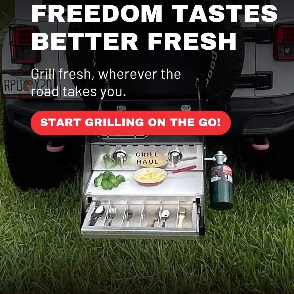 Grillhaul Semi-Truck Portable Propane Black Grill with Diamond Cover - Image 3