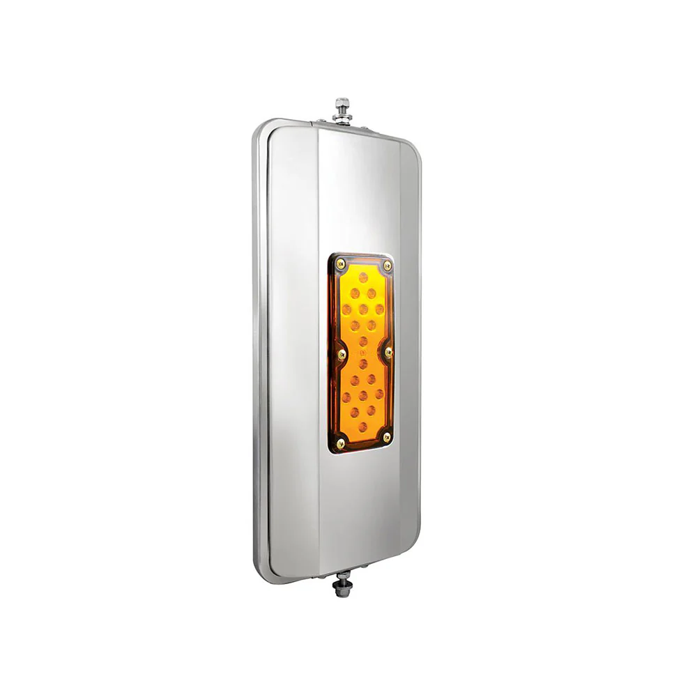 Heated 7" X 16" Stainless Steel West Coast Style Mirror with LED